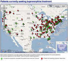 Patients seeking treatment map