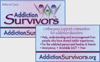 Addiction Survivors Referral Cards